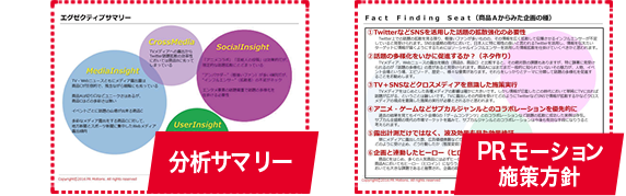 分析サマリー及びPRモーション施策方針提示